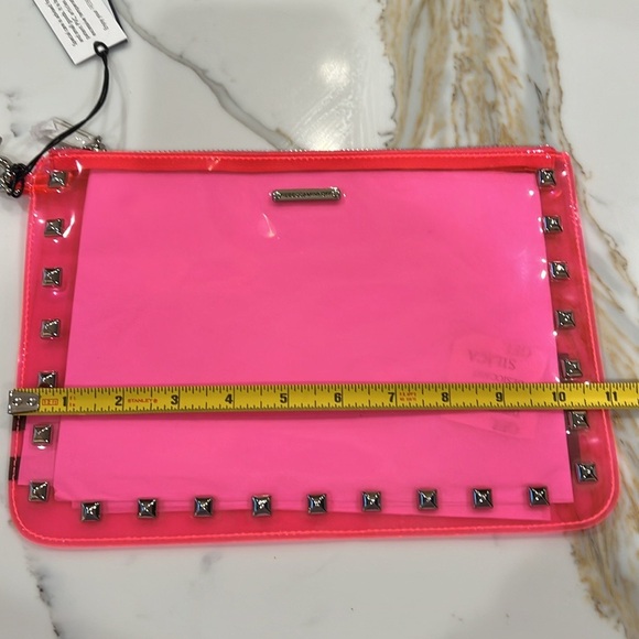 Rebecca Minkoff Clear Pink Studded Clutch - Picture 9 of 10